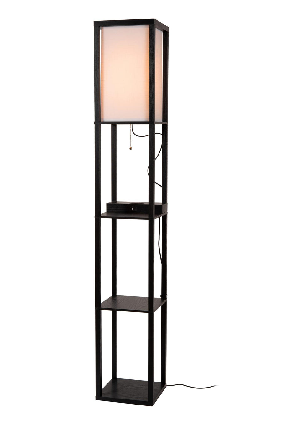 Lucide MENNO vloerlamp met draadloos opladen E27, zwart
