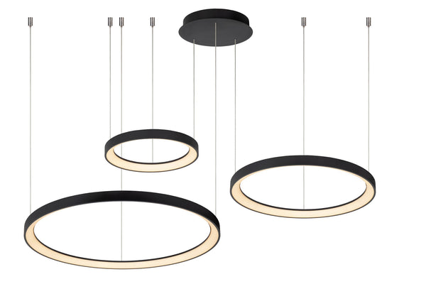 Lucide VIDAL dimbare LED-hanglamp Ø 78 cm, 120 W, zwart