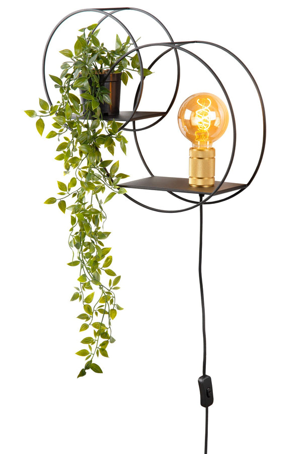 Lucide CIRCLE wandlamp E27, zwart