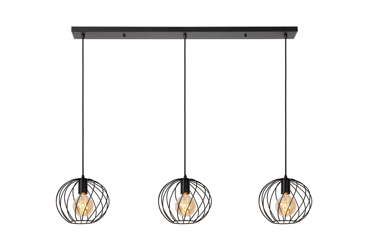 Lucide DANZA hanglamp 3 × E27, zwart