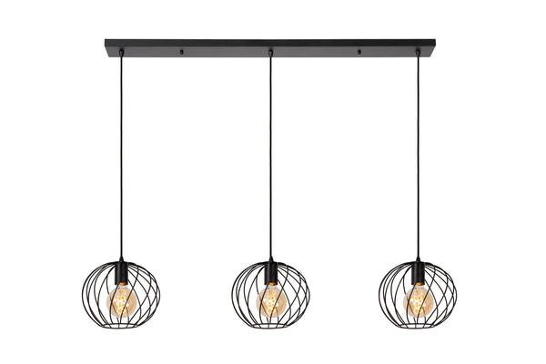 Lucide DANZA hanglamp 3 × E27, zwart