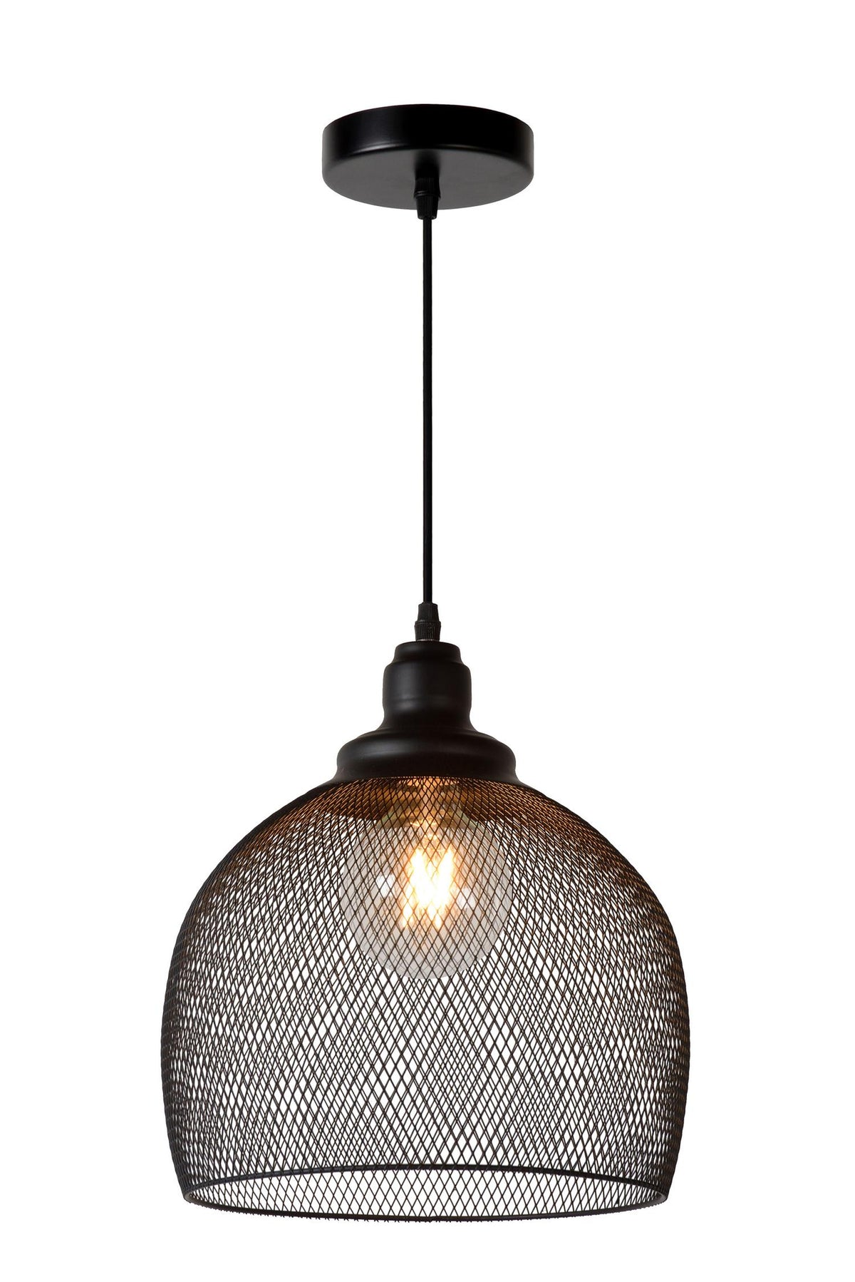 Lucide MESH hanglamp Ø 28 cm, E27, zwart