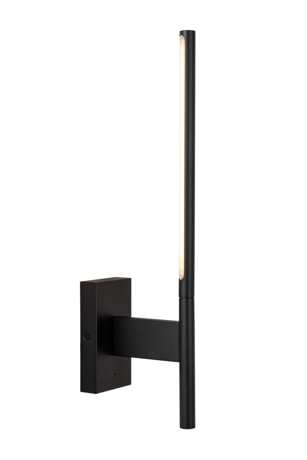 Lucide FINAN LED-wandlamp met USB-poort, 6 W, zwart