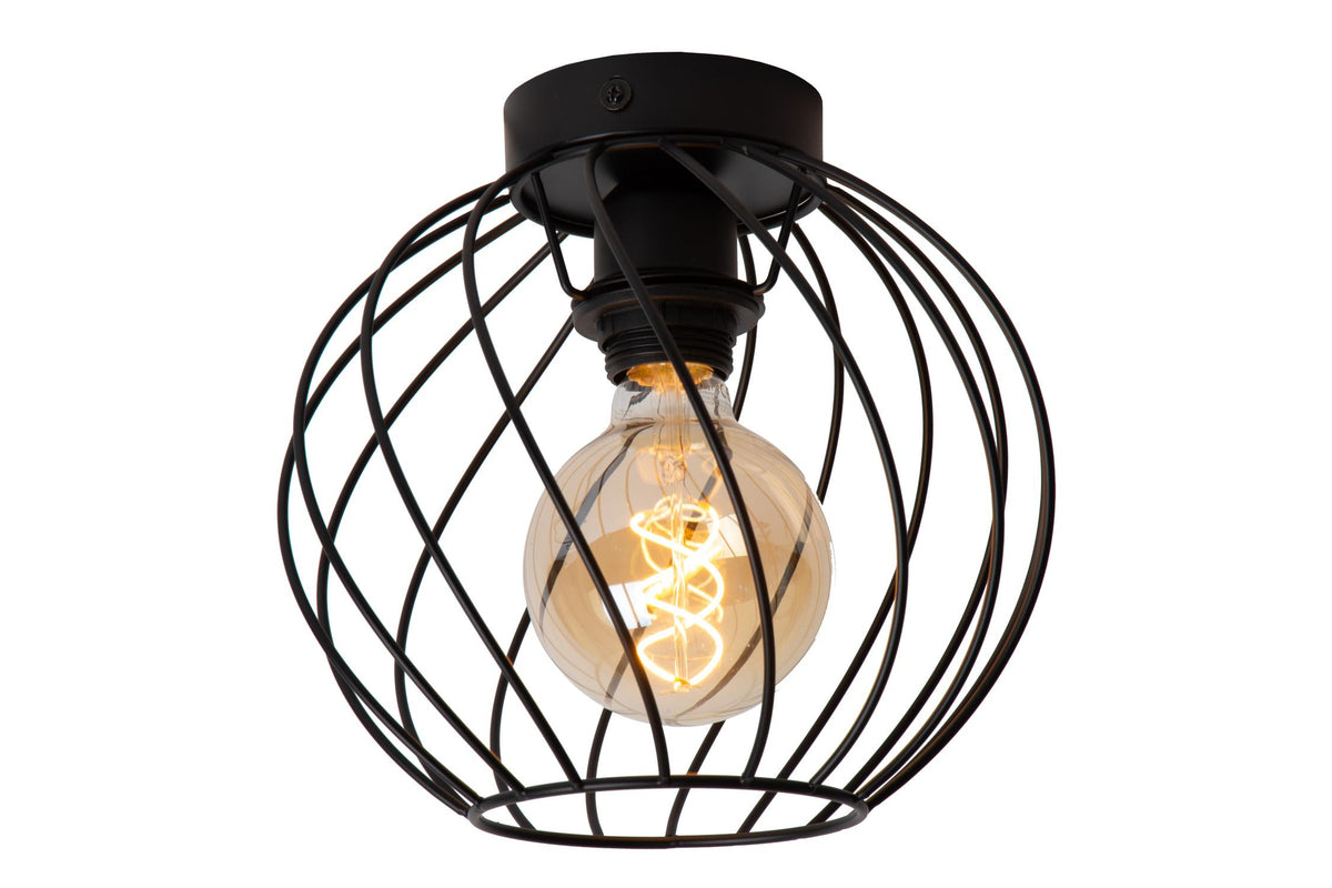 Lucide DANZA plafondlamp Ø 25 cm, E27, zwart
