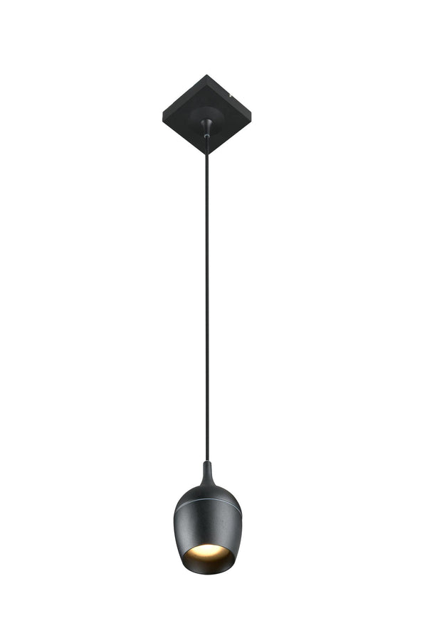 Lucide PRESTON hanglamp voor de badkamer Ø 10 cm, GU10, IP44, zwart