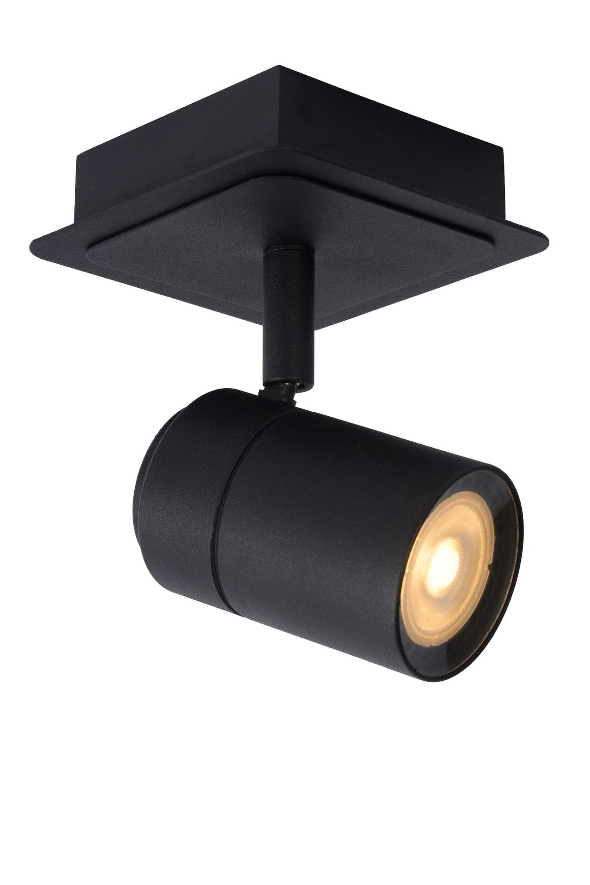 Lucide LENNERT dimbare LED-plafondspot voor de badkamer GU10, 5 W, IP44, zwart