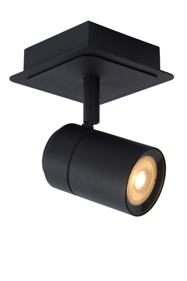 Lucide LENNERT dimbare LED-plafondspot voor de badkamer GU10, 5 W, IP44, zwart