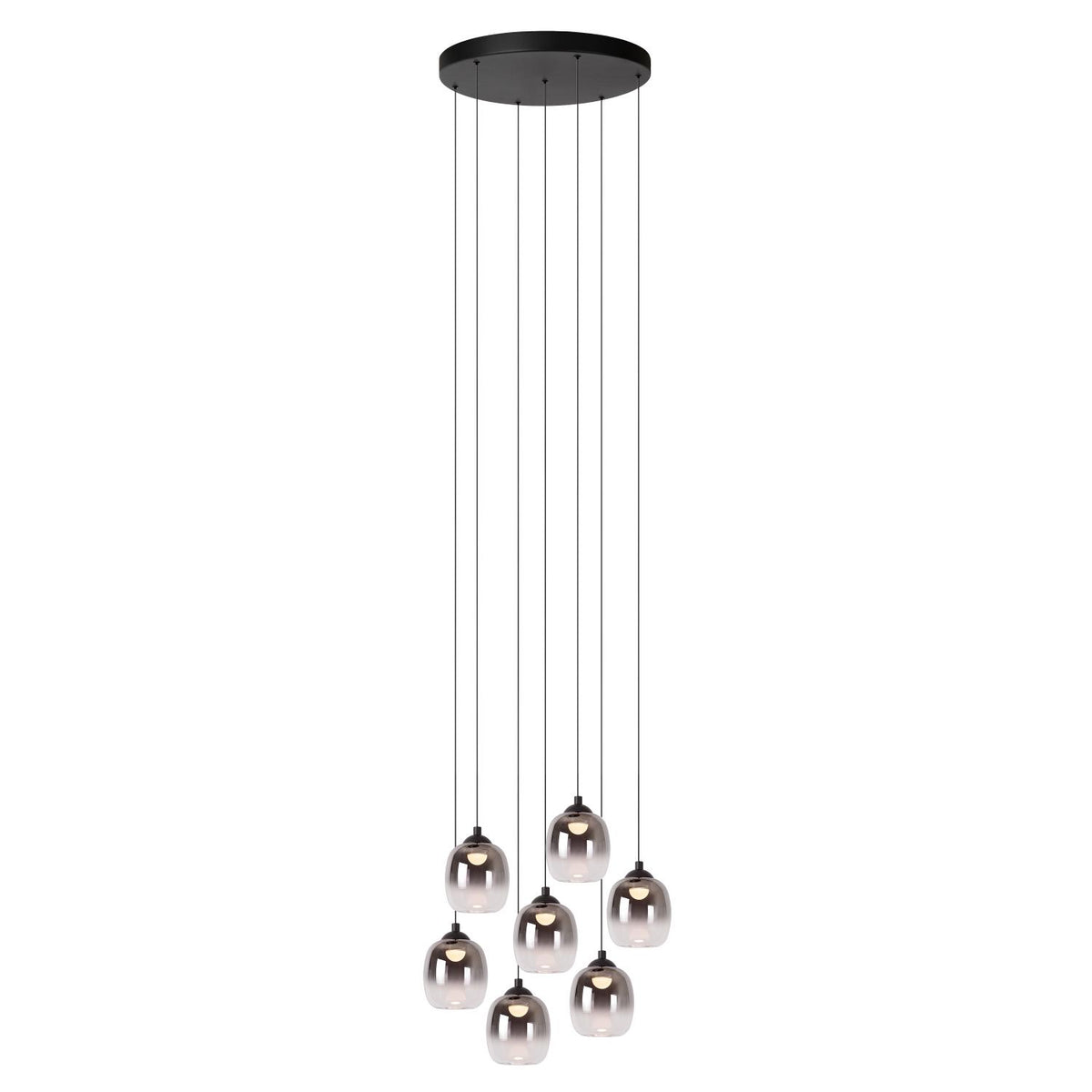 Lucide TAMINO dimbare LED-hanglamp Ø 52 cm, 7 × 5,3 W, zwart