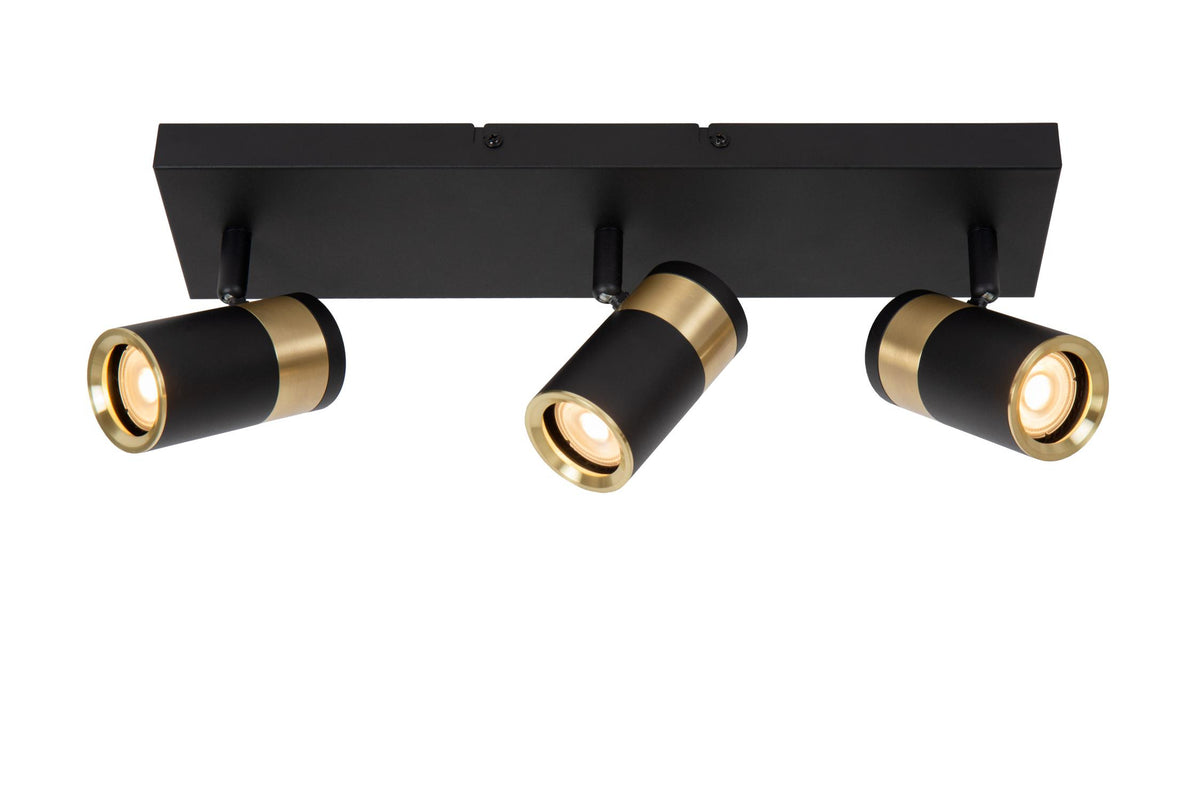 Lucide GORIK plafondspot 3 × GU10, zwart