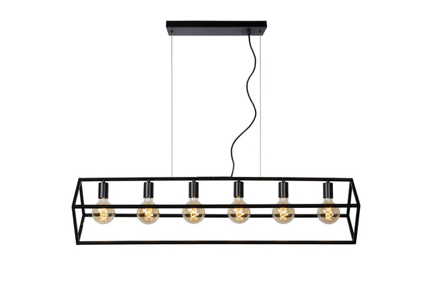 Lucide FABIAN hanglamp 6 × E27, zwart