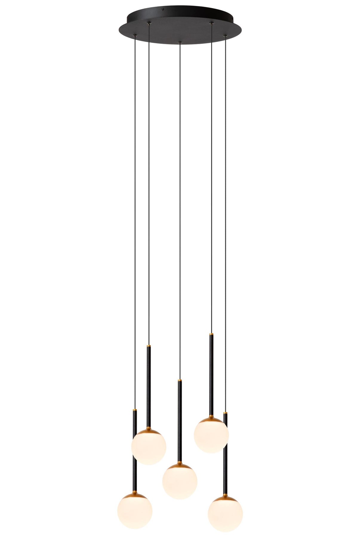 Lucide CALINA dimbare LED-hanglamp Ø 42 cm, 5 × 8,2 W, zwart