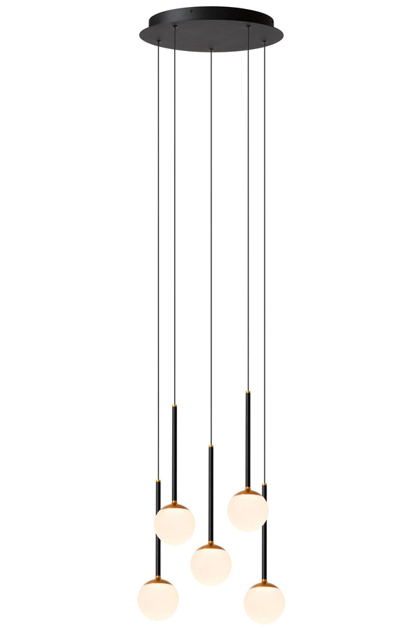 Lucide CALINA dimbare LED-hanglamp Ø 42 cm, 5 × 8,2 W, zwart