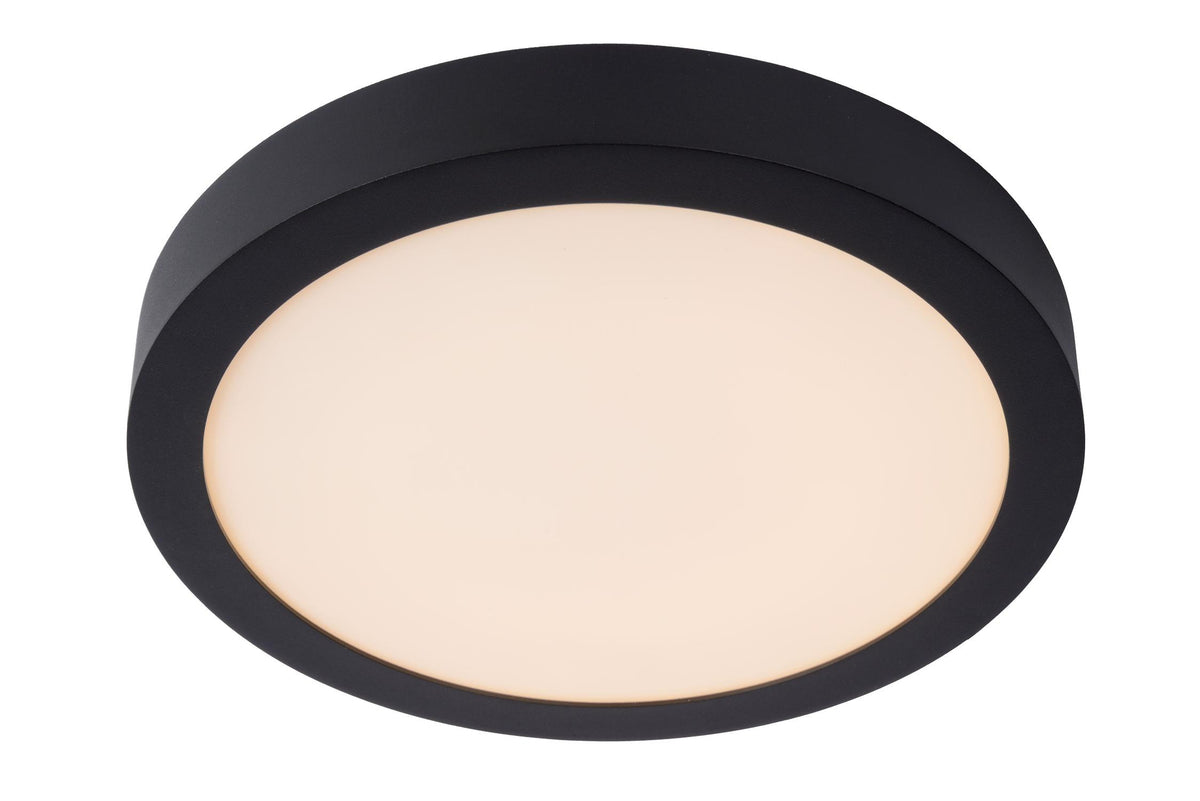 Lucide BRICE-LED dimbare LED-plafondlamp voor de badkamer Ø 30 cm, 30 W, IP44, zwart