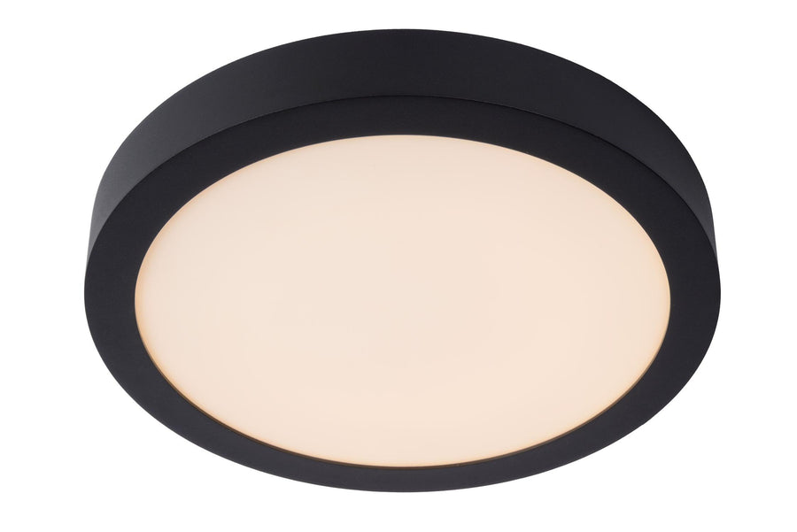 Lucide BRICE-LED dimbare LED-plafondlamp voor de badkamer Ø 30 cm, 30 W, IP44, zwart