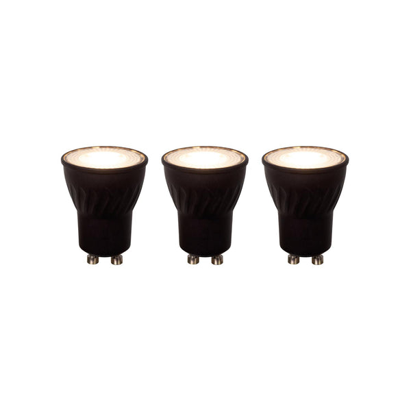 Lucide MR11 * 3 dimbare LED-lamp GU10 Ø 3,5 cm, 3 × 3,8 W, 2700 K, zwart