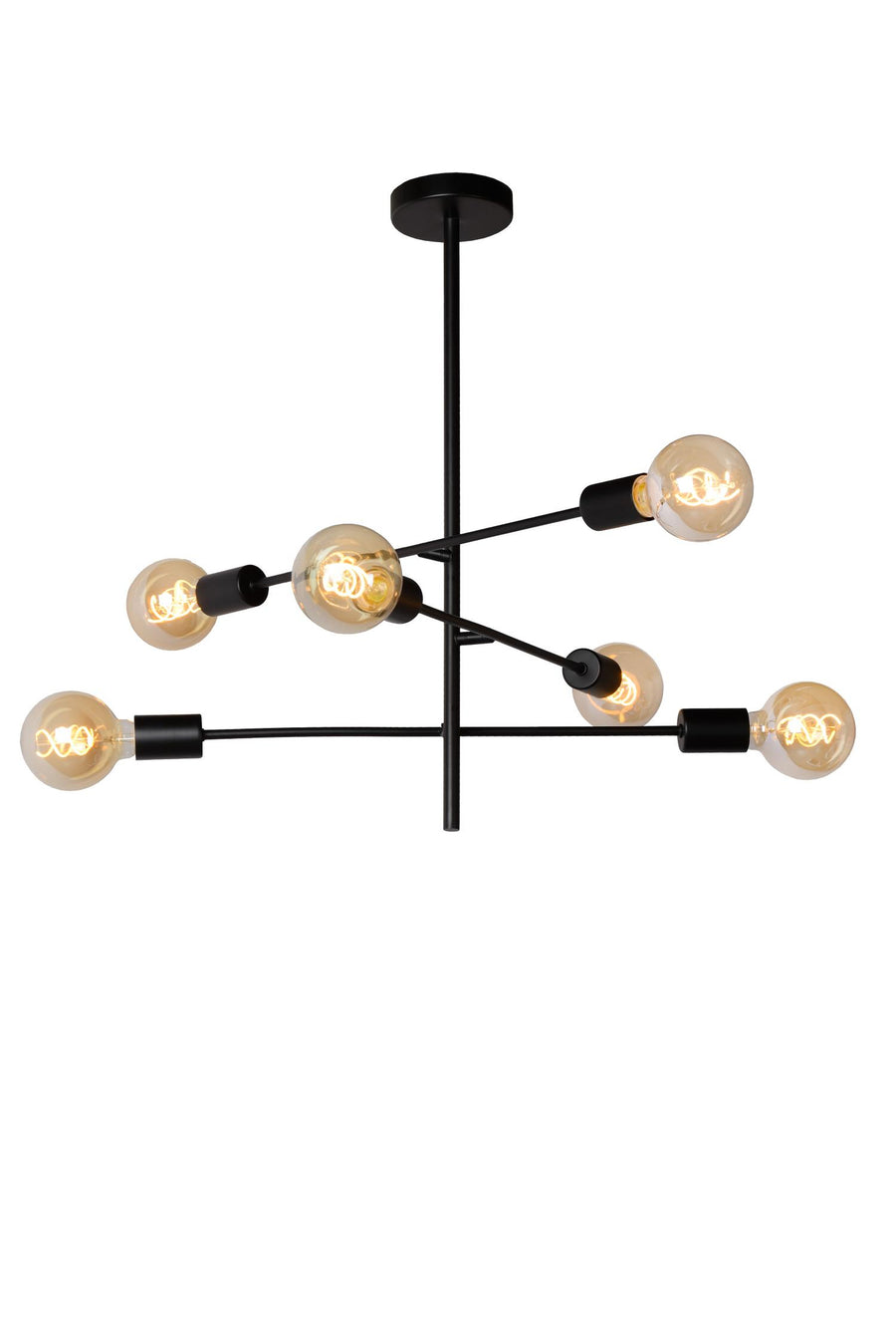 Lucide LESTER plafondlamp 6 × E27, zwart
