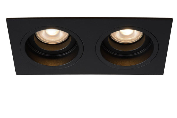 Lucide EMBED inbouwspot 2 × GU10, zwart