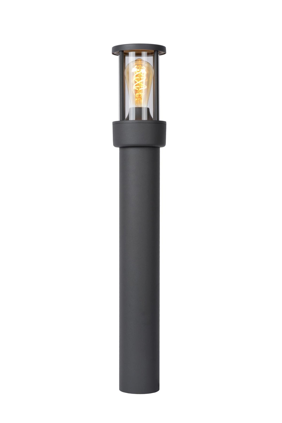 Lucide LORI paallamp met dag-nachtsensor E27, IP44, antraciet