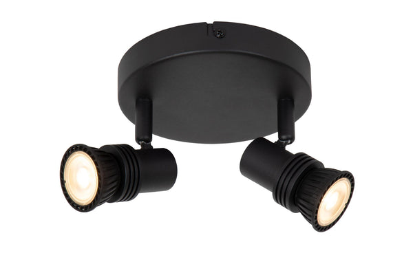 Lucide KIANTI plafondspot Ø 15 cm, 2 × GU10, zwart