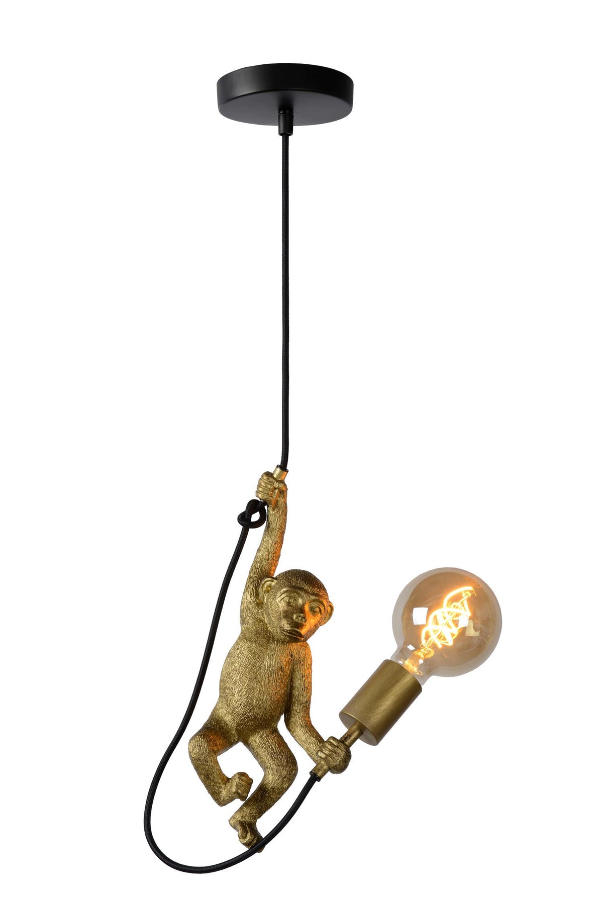 Lucide EXTRAVAGANZA CHIMP hanglamp Ø 17,6 cm, E27, zwart