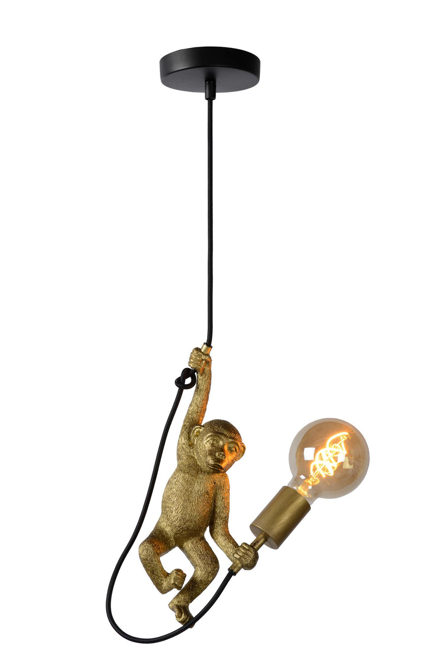 Lucide EXTRAVAGANZA CHIMP hanglamp Ø 17,6 cm, E27, zwart