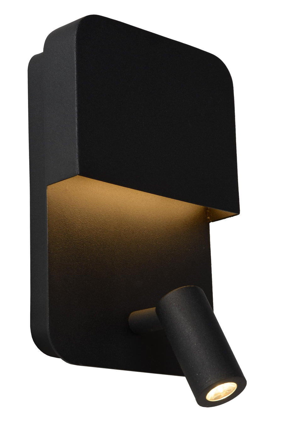 Lucide BOXER LED-nachtlampje met USB-poort, zwart