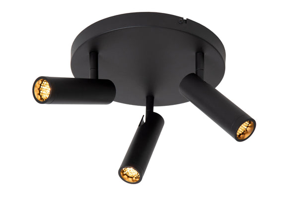 Lucide GRADO plafondspot Ø 25 cm, 3 × GU10, zwart