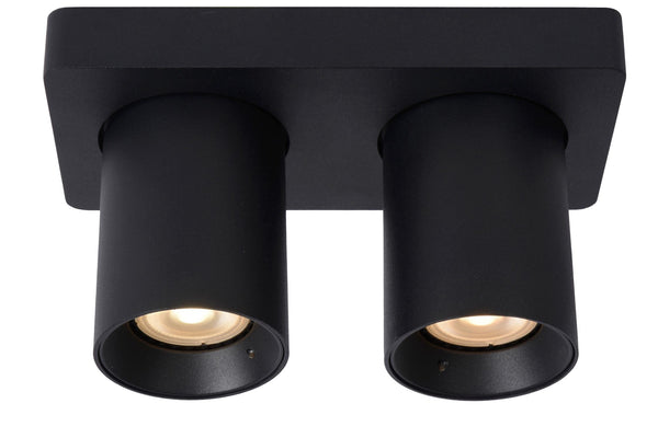 Lucide NIGEL dimbare LED-plafondspot 2 × GU10, 2 × 5 W, 2200–3000 K, zwart