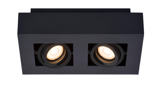 Lucide XIRAX dimbare LED-plafondspot 2 × GU10, 2 × 5 W, 2200–3000 K, zwart