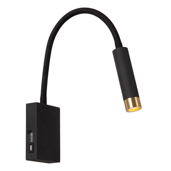 Lucide ALEC dimbare LED-wandspot met 3 dimstanden, G9, 3 W, zwart
