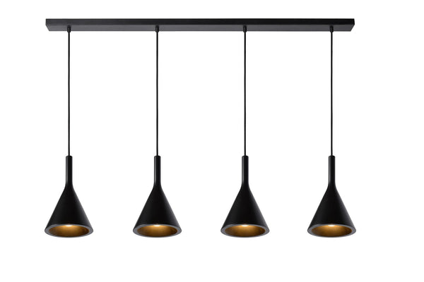 Lucide GIPSY hanglamp 4 × E27, zwart