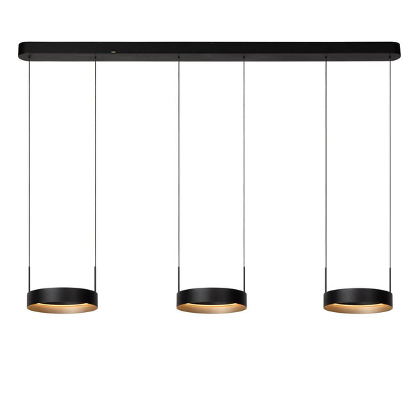 Lucide RADIANT dimbare LED-hanglamp 3 × 18,6 W, 2200–3000 K, zwart