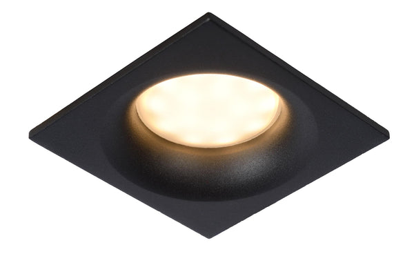 Lucide ZIVA inbouwspot voor de badkamer GU10, IP44, zwart