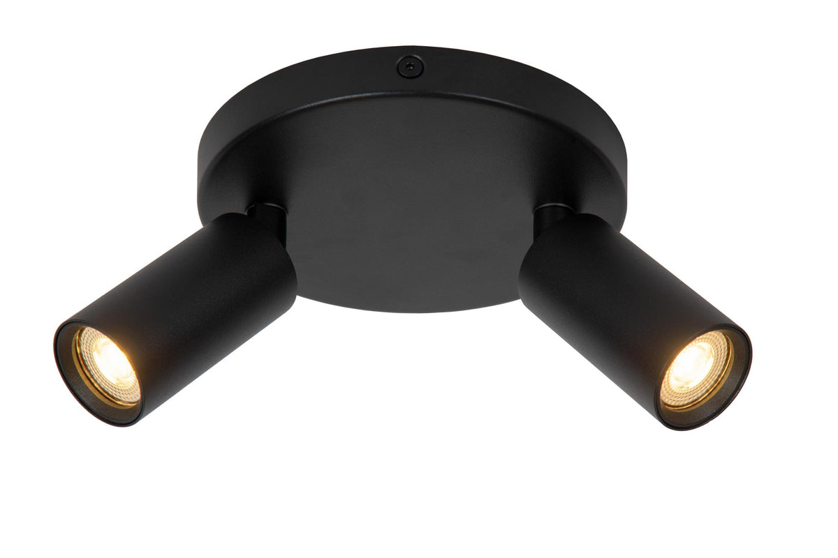 Lucide RITMO plafondspot Ø 15 cm, 2 × GU10, zwart