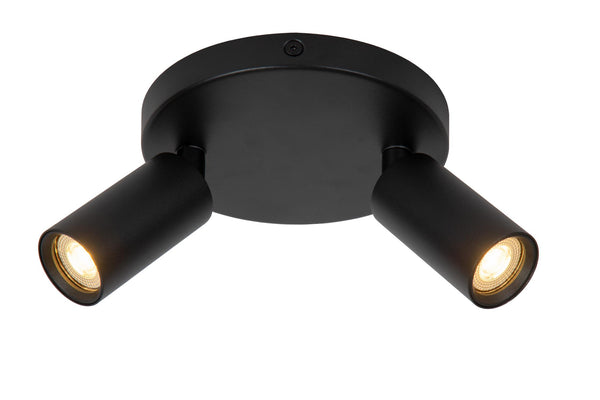 Lucide RITMO plafondspot Ø 15 cm, 2 × GU10, zwart