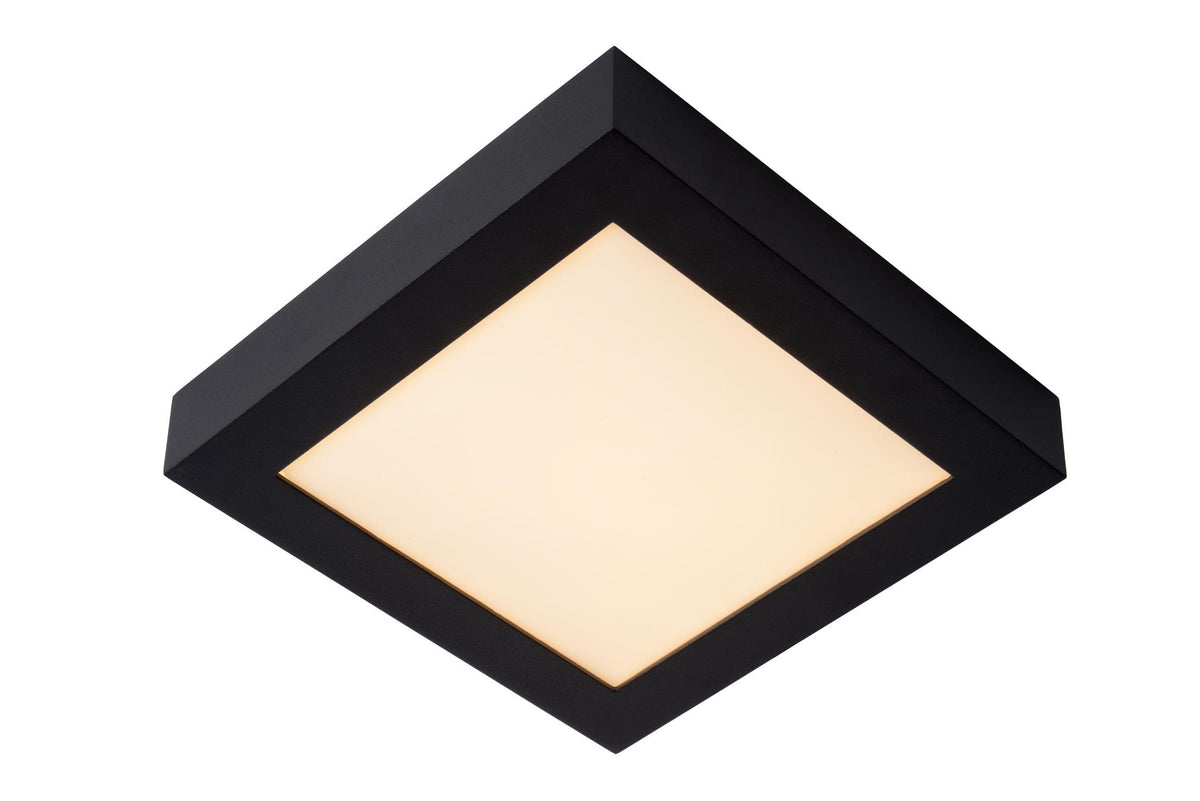 Lucide BRICE-LED dimbare LED-plafondlamp voor de badkamer 22 W, IP44, zwart
