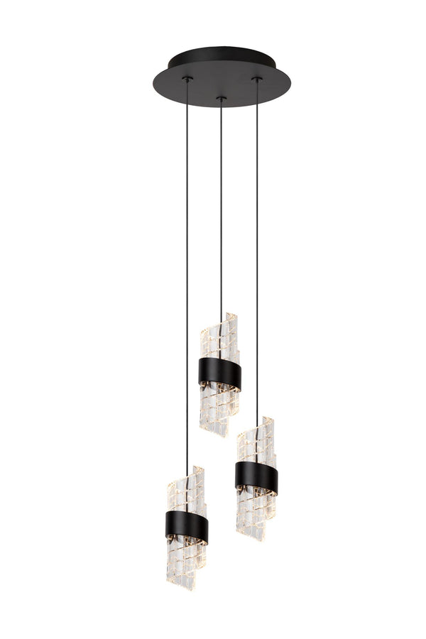 Lucide KLIGANDE dimbare LED-hanglamp Ø 25 cm, 3 × 8 W, zwart