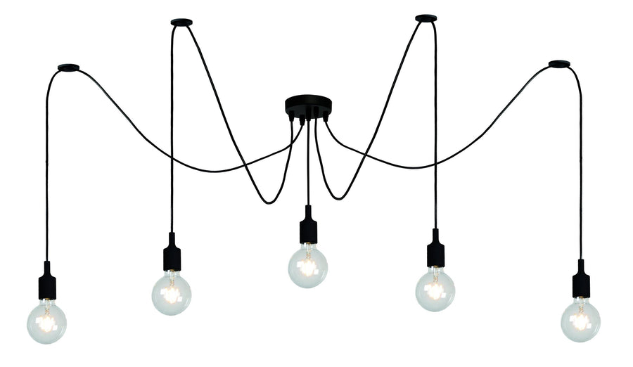 Lucide FIX hanglamp 5 × E27, zwart