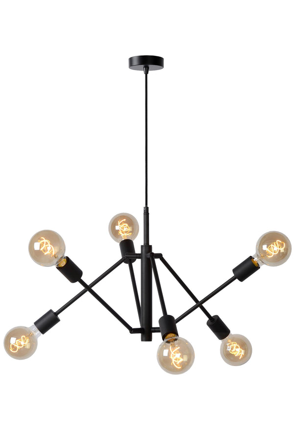 Lucide LESTER hanglamp 6 × E27, zwart