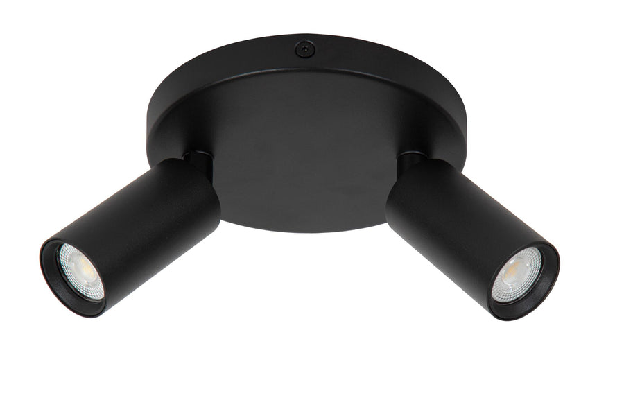 Lucide RITMO plafondspot Ø 15 cm, 2 × GU10, zwart