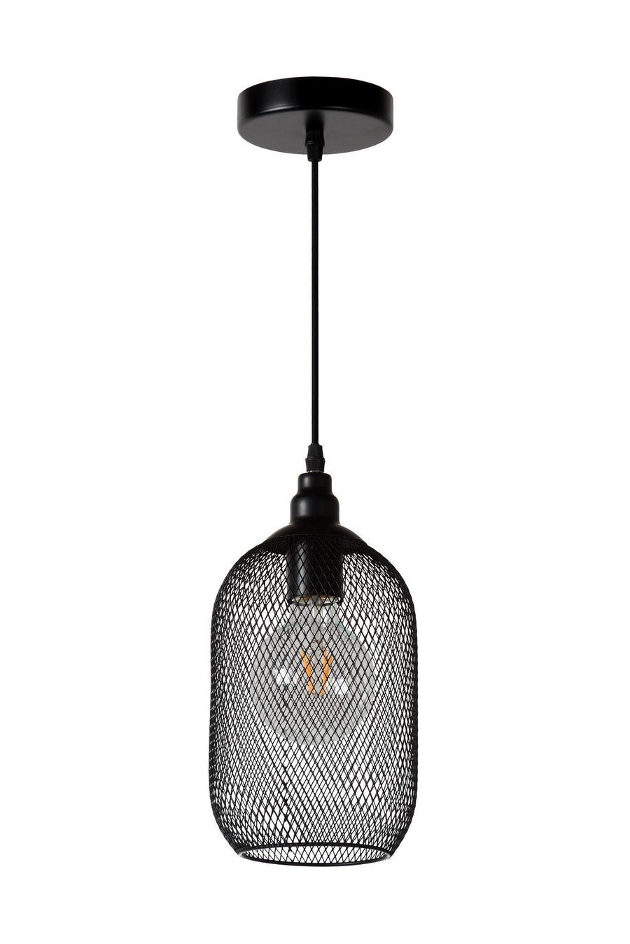 Lucide MESH hanglamp Ø 15 cm, E27, zwart