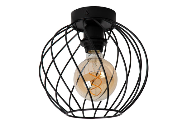 Lucide DANZA plafondlamp Ø 25 cm, E27, zwart