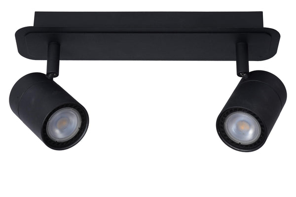 Lucide LENNERT dimbare LED-plafondspot voor de badkamer 2 × GU10, 2 × 5 W, IP44, zwart