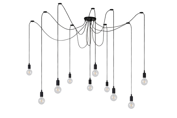 Lucide FIX hanglamp 10 × E27, zwart