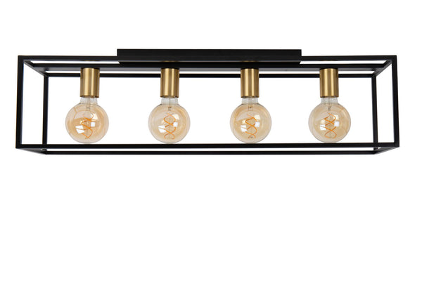 Lucide RUBEN plafondlamp 4 × E27, zwart