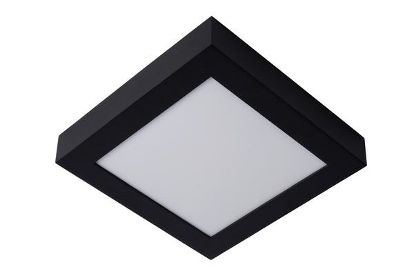 Lucide BRICE-LED dimbare LED-plafondlamp voor de badkamer 22 W, IP44, zwart