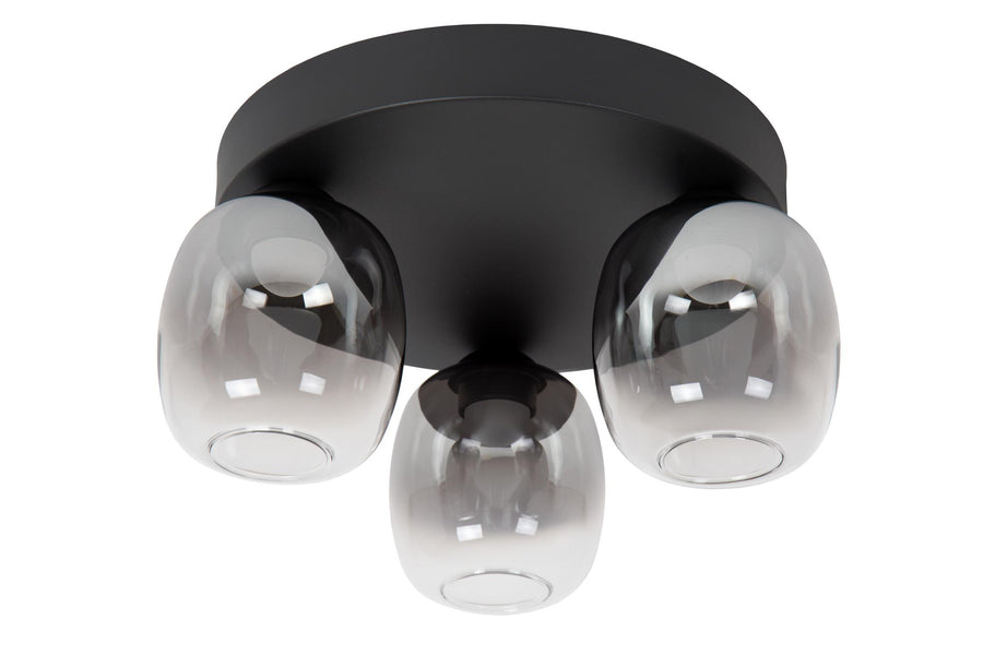 Lucide TAMINO dimbare LED-plafondlamp 3 × 5,6 W, zwart