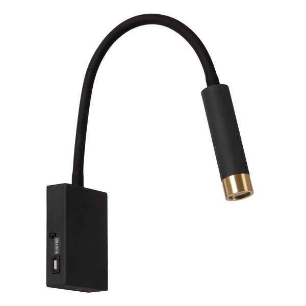 Lucide ALEC dimbare LED-wandspot met 3 dimstanden, G9, 3 W, zwart