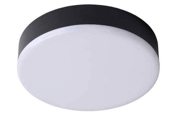 Lucide CERES-LED dimbare LED-plafondlamp voor de badkamer Ø 21,5 cm, 30 W, IP44, zwart