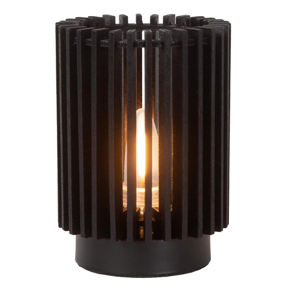 Lucide KIM oplaadbare LED-tafellamp Ø 8 cm, zwart